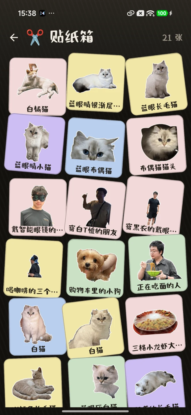 每日记忆贴纸界面